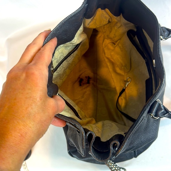 Michael Kors Black leather shoulder /handbag with Silver hardware - Picture 8 of 14